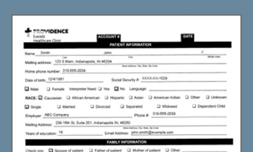 patient registration form sample